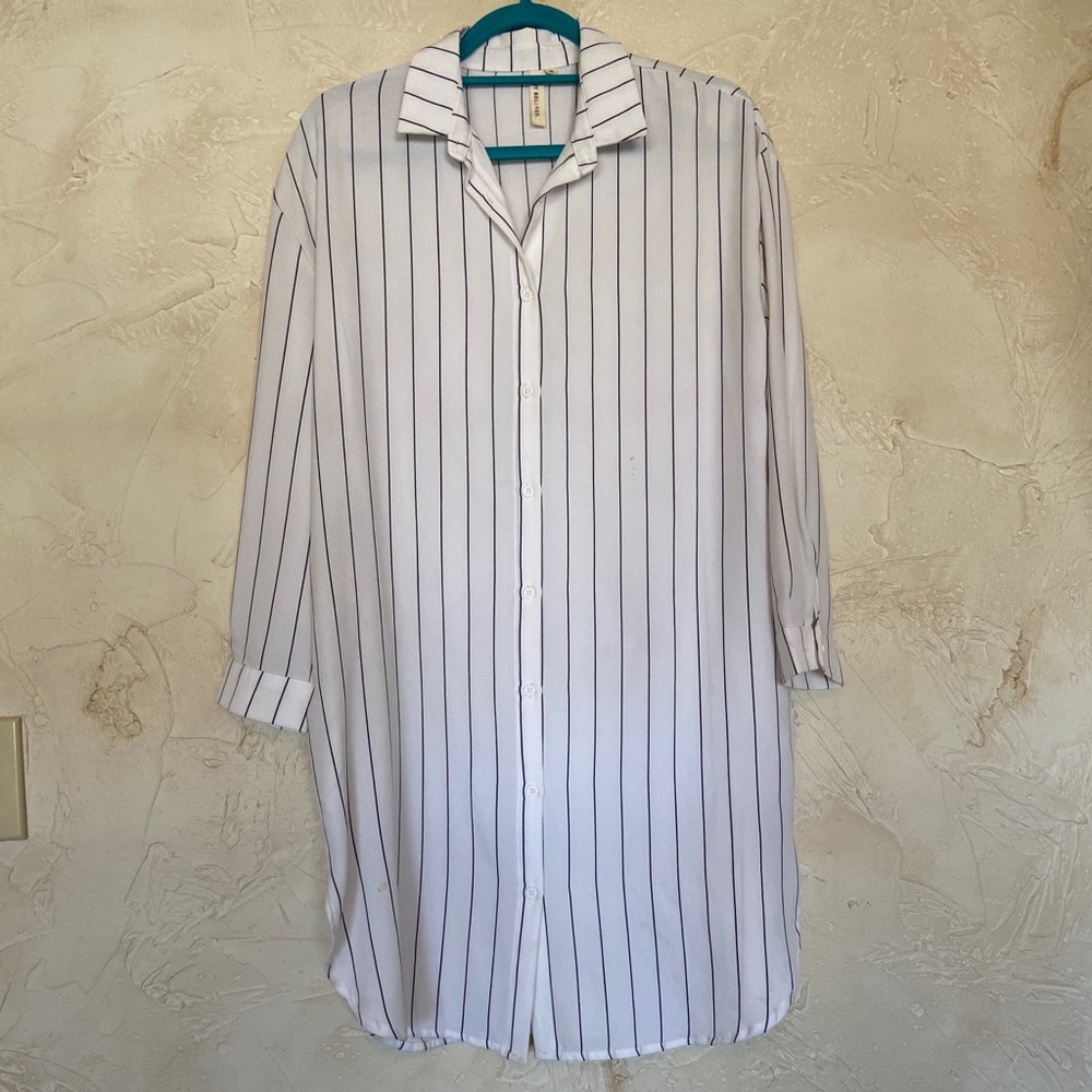 Pinstripe Shirt Dress